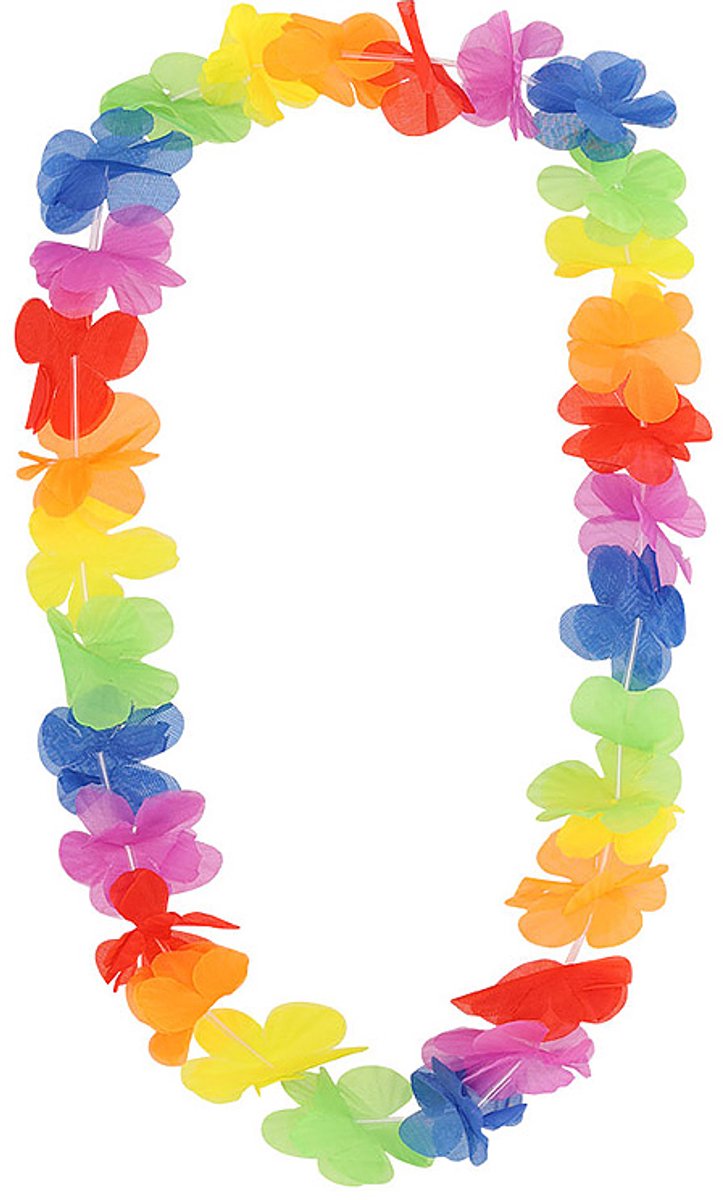 Hawaiislinger - Bloemenslinger - Bloemenkrans - Hawaiiketting - Flower lei - Regenboogslinger - Feestoutfit - Carnaval - Verkleedkleding - Jonyx