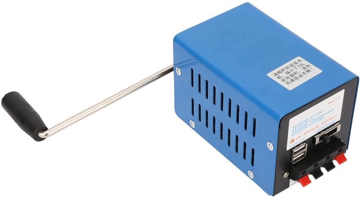 SnelShoppen - Handmatige Generator 20W Draagbare Nood Dynamotor, USB Generator, Hoogvermogen Crankgenerator, Externe Overlevingsaccu voor Communicatie