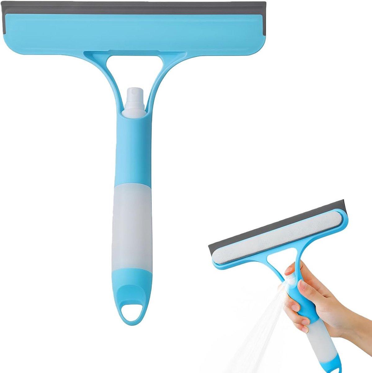 Raamwisser met geïntegreerde sprayfles - multifunctioneel - alles-in-één glaswisser - ideaal voor ramen en douche - SnelShoppen