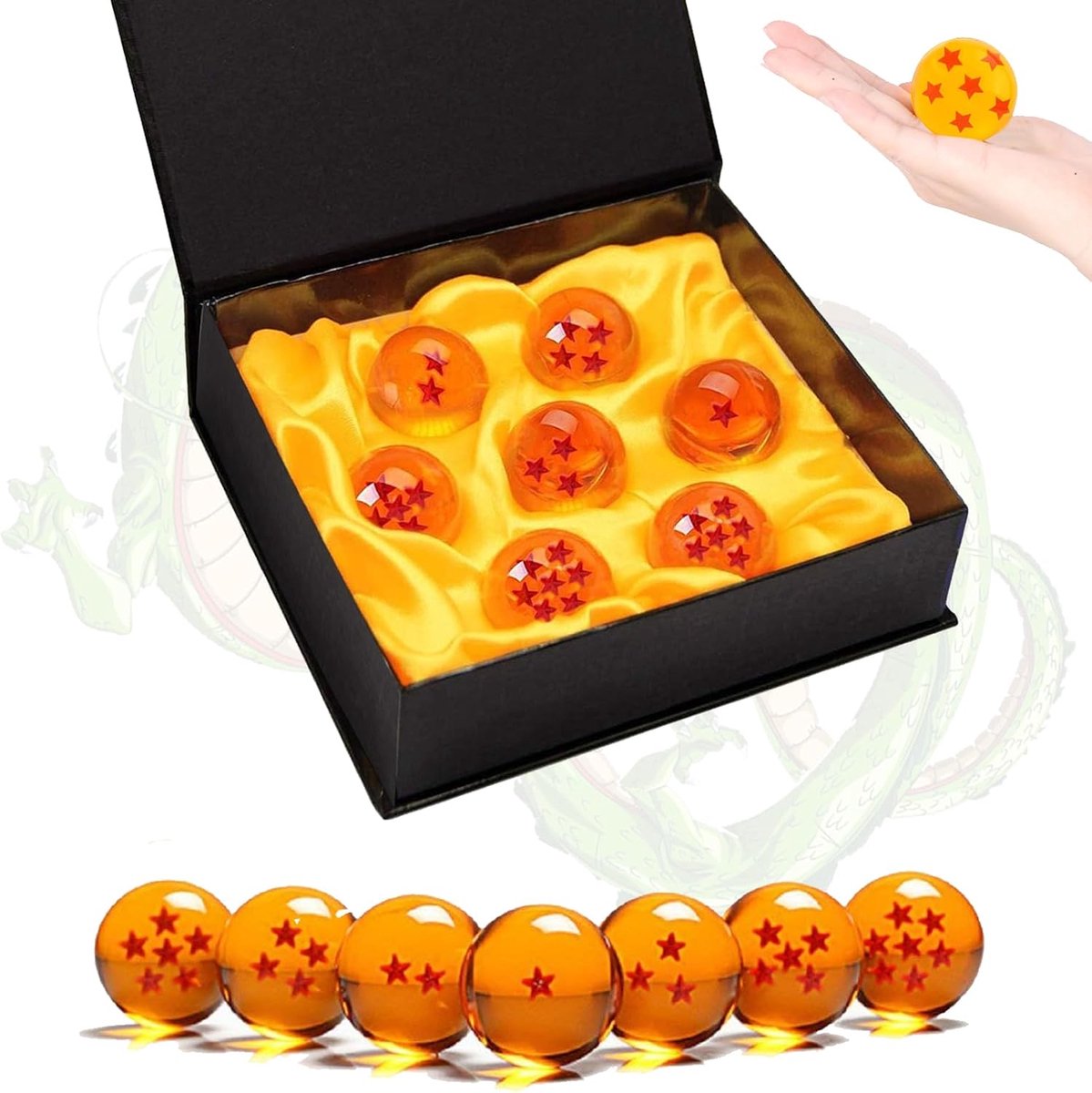 4,3 cm Draak Kristallen Ballen met Gift Box voor Collector Cosplay Party Kinderdag Verjaardag Halloween Kerst - 1 tot 7 Sterren