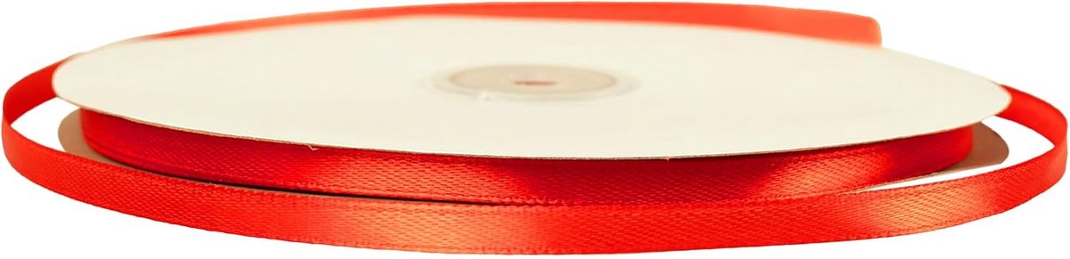 6 mm dun rood lint kerstlint voor geschenkverpakking 91 m, rood kerstlint dunne stoffen satijnen lint voor cadeau inpaklint kerstcadeauzakken cupcake ballonnen decoratie knutsellint