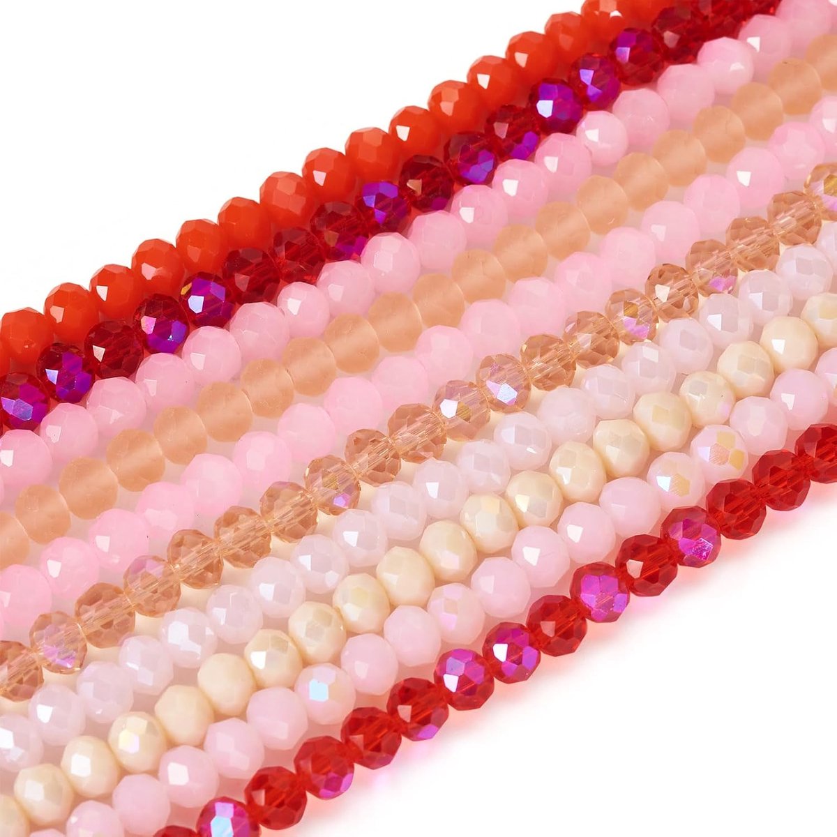 10 strengen gefacetteerde rondelle glazen kralen rood roze kristal glas losse spacer kralen bulk voor vriendschapsarmband ketting oorbel sieraden maken