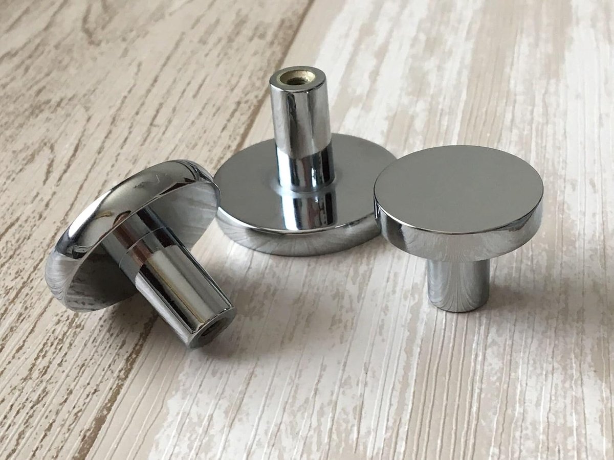 Deurknoppen en ladetrekkers | glanzende zilveren ronde deurknoppen en handgrepen voor keukenkast dressoir kledingkast, 28 x 20 mm