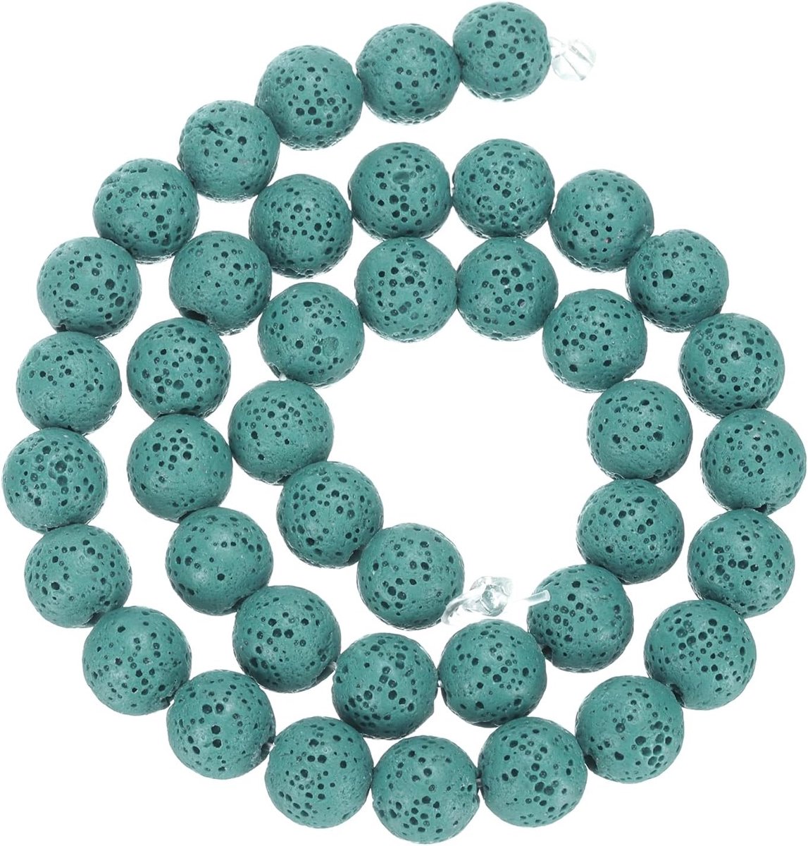 Kralen, blauwe bedel, 10 mm, diffuser voor etherische oliën, ronde losse kralen van vulkaansteen voor doe-het-zelf sieraden armband (1 streng, 41 stuks)