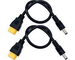 2-pack XT60 adapterkabel XT60 laadkabel XT60 stekker naar mannelijke DC 5,5 mm X 2,5 mm stroomkabel voor Fatshark Skyzone FPV Monitor Power