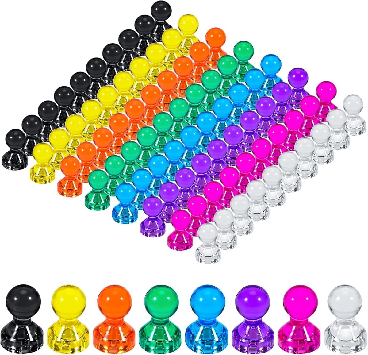 Magneten voor magneetbord, 11 x 17 mm Kleine koelkast, multifunctioneel whiteboard, mini sterk voor prikbord koelkastmagneten school kantoor huis (8 kleuren)
