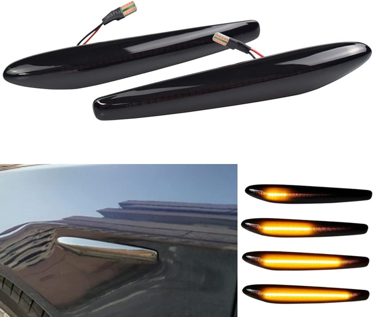 led, voorspatbord, zijmarkeringslicht, vloeiend, sequentieel knipperlicht, richtingaanwijzer, compatibel met Alfa Romeo 159 Sportwagon type Boera Spider type 939