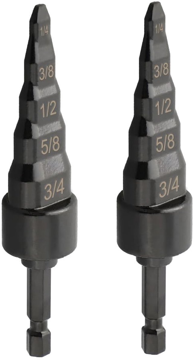 2 stuks 5-in-1 koperen buis expandergereedschap, HVAC reparatiegereedschap, koperen expanderbuis, boorgereedschapsset, expander 1/4 inch zeskantige schacht, koperen buis-felsgereedschap, swage