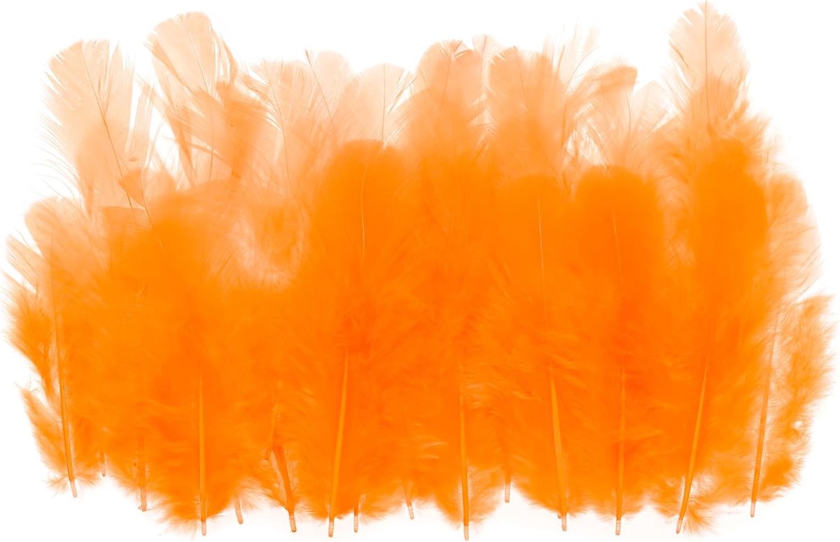 1,5-3 Inch Zadel Hackle Haan Veer, 300 Stuks Bulk Natuurlijke Veren Pluizige Craft Veren voor Dromenvanger Oorbellen Hanger, Oranje