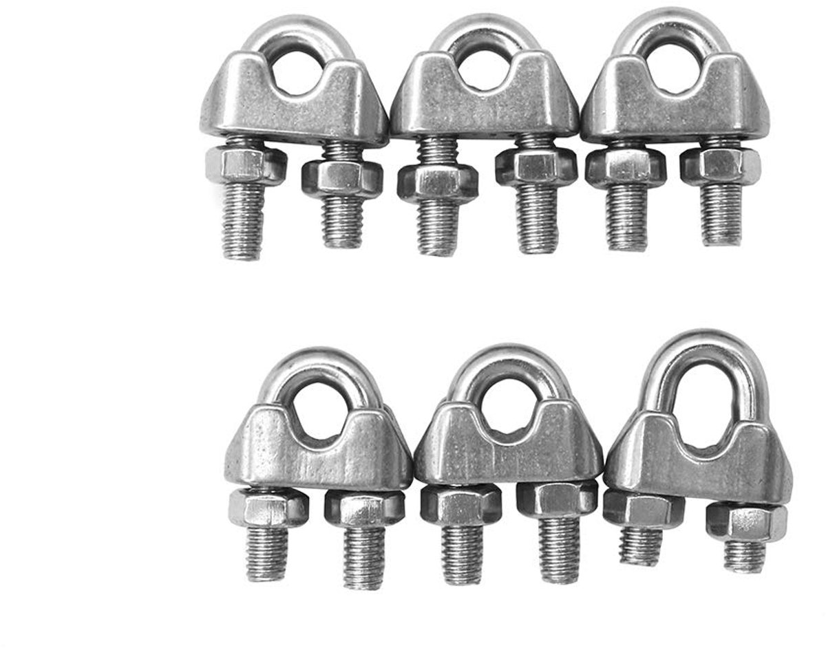 6 Stks M12 304 Rvs U Klemmen Draad Touw Clip Kabelklem voor Draadkabels en Industrie Huishoudelijke Verzending