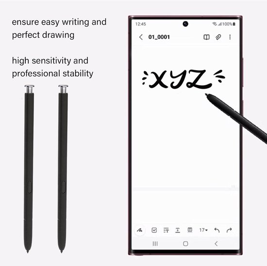 2 Stuks Telefoon Stylus Touchscreens S Pen Vervanging voor S22 S22 Ultra 5G, Stylus Pen met 5 Vervangbare Tips en Uitwerppen, Hoge Precisie Tekenpen Zonder BT (Zilver) — afbeelding 3