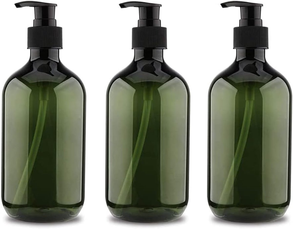 3 stuks 500 ml pompflessen, shampooflessen, navulbare vloeistofdispenser, pompdispenser, lege herbruikbare pompfles
