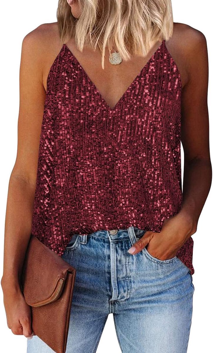 pailletten mouwloze vesten Shimmer Tops
