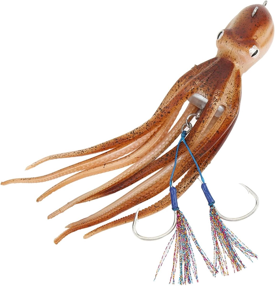 Vissen octopus kunstaas, 300g simulatie inktvis mallen levensechte inkjet octopus jig aas accessoires voor zeilschip zoutwater oceaan vissen
