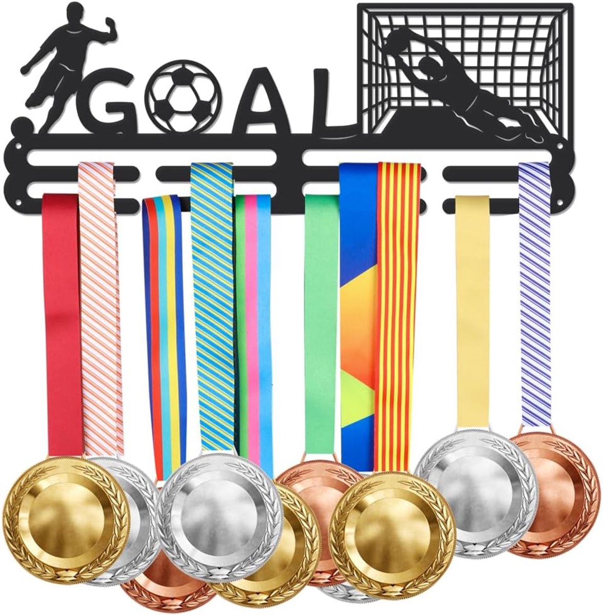 Voetbal medaille hanger keeper metalen houder gepersonaliseerde medailles display rek voor 40 medailles cadeau voor voetballer jongen zoon kleinzoon