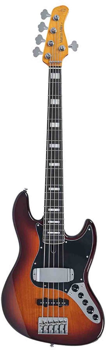 Sire V7N A5/TS Marcus Miller 5-snarige Actieve Basgitaar Tobacco Sunburst met Elzen Body en Heritage-3 Preamp