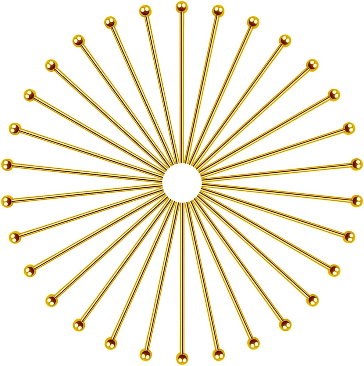 Rivets 200pcs 20mm - Messing 24K Goud - Duurzaam en Kleurvast - Ideaal voor Sieradenmaken - SnelShoppen