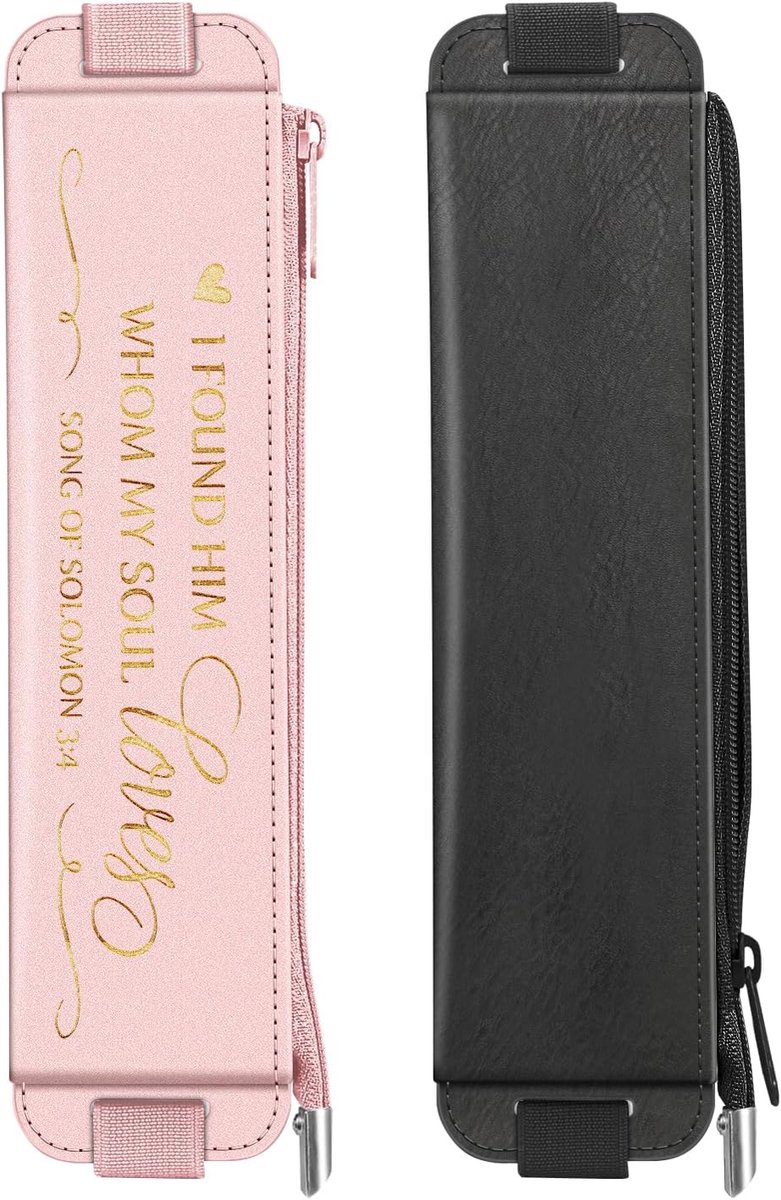 Pencil case set van 2 - PU materiaal - met elastische band - perfect voor schoolspullen - SnelShoppen