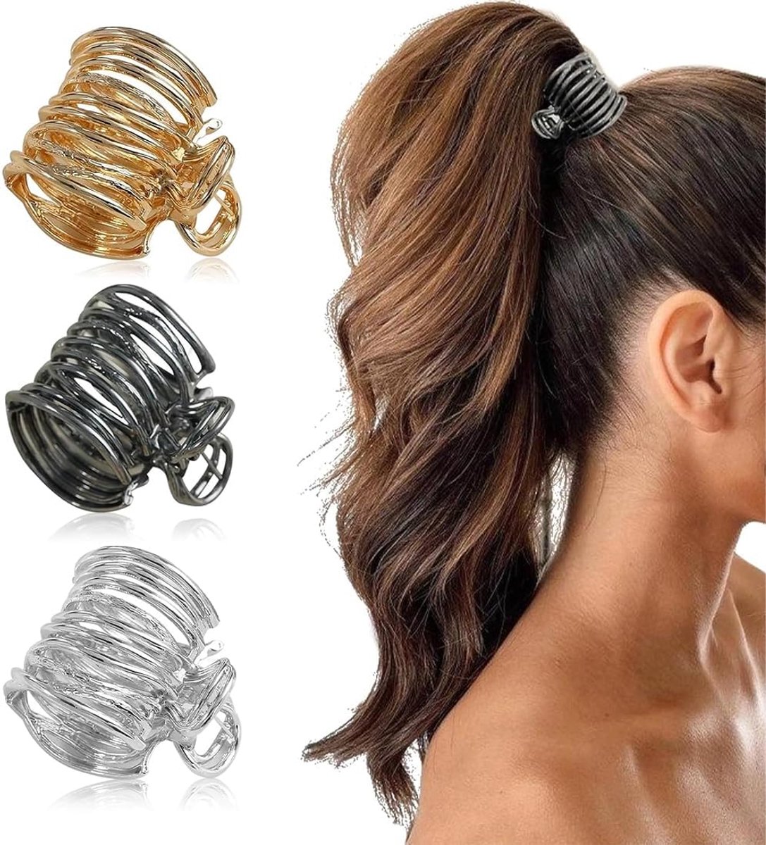Set Dames - 3 Stuks Hoogwaardige Haarspeldjes Voor Hoge Paardenstaarten En Dik Haar, Flexibel En Duurzaam - Haaraccessoire Dames