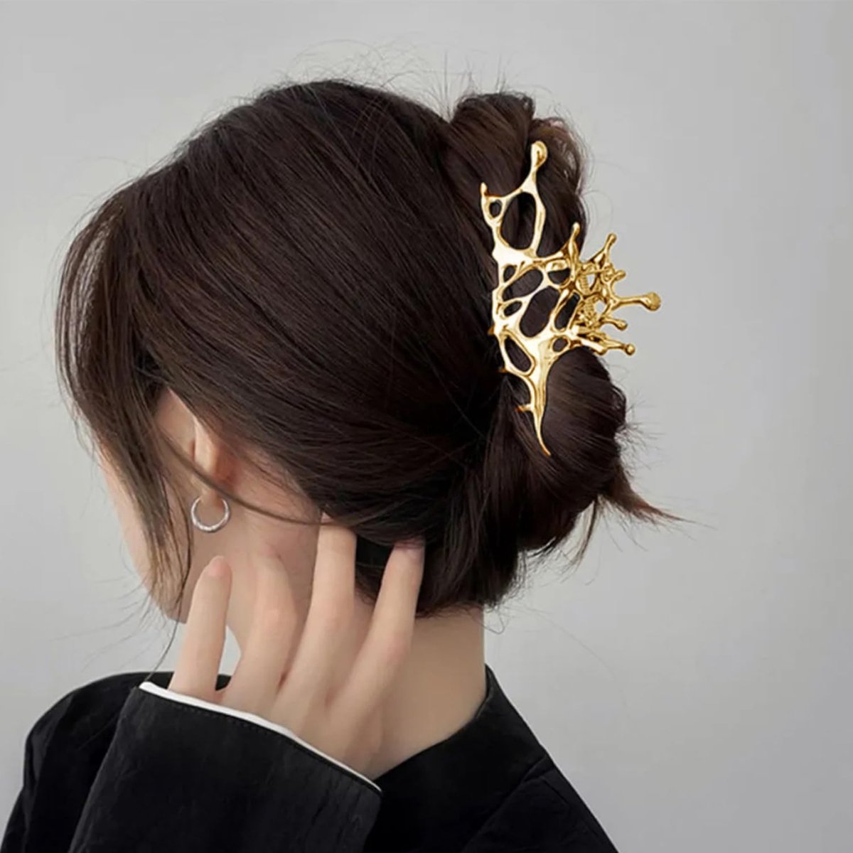 haarklauw, grote haaraccessoires voor vrouwen, meisjes, dames, metalen kaakclip voor dik haar, sprankelend haarstylinggereedschap voor feest, bruiloft, dagelijks werk, regendruppels