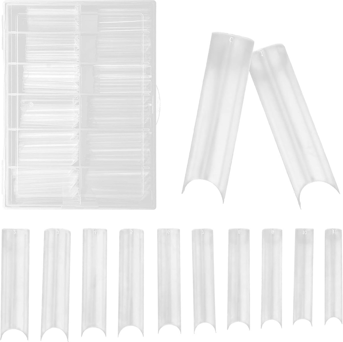 Curve Nageltips, 240 Stuks Kunstmatige Valse Nagelverlengingstips Clear Nail Tips Fake Clear Nails Transparante Nepnagels Tips Verlenging Nagelsalon Tips voor Salon Manicure