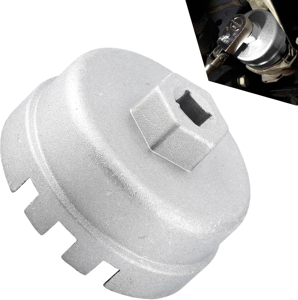Oliefiltersleutel 64,5mm met 14 groeven, aluminium oliefiltersleutel, dop type oliefiltergereedschap, kappen-oliefiltersleutel, oliedop-plugsleutel-verwijderingsgereedschap Oliefilter Sleutel voor