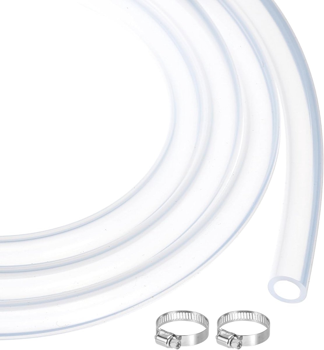 Transparante siliconen rubberen slang, 7 mm x 9 mm, flexibele luchtslang voor wenkbrauwen, wijnproductie, pomp, sifon met 2 clips