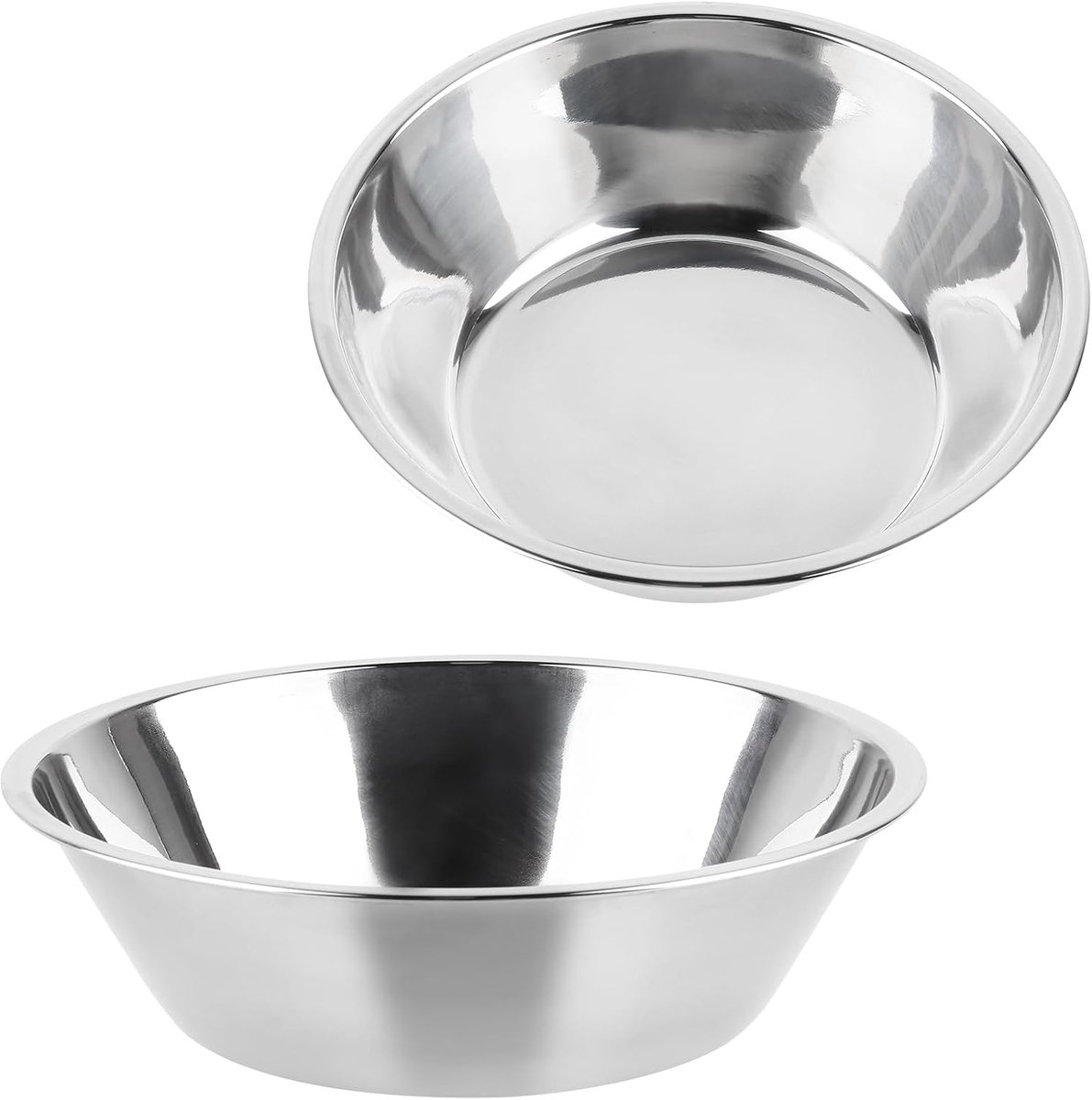 2-pack Dikke roestvrijstalen hondenkommen Voedselkwaliteit Veilige huisdier katten- & hondenvoerkommen en waterkommen Gemakkelijk schoon te maken (5.1 inch)