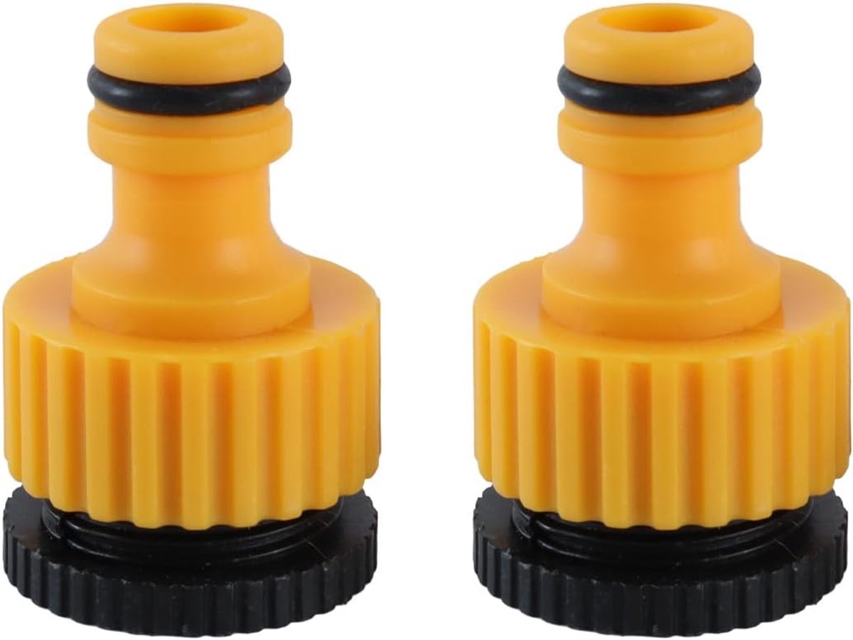2 stuks kraanadapter, slangaansluiting, tuinslang, 1/2 inch 3/4 inch 2-in-1 kraanaansluiting kraanadapter voor kranen met schroefdraad