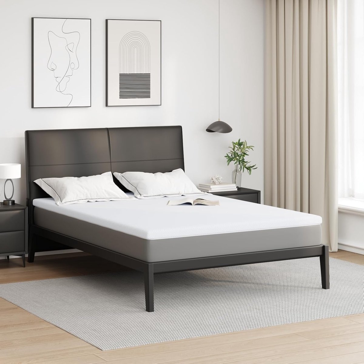 Matraspads wit 140 x 200 cm 100% polyester jacquardstof, schuimmatras voor kinderkamer logeerbed tieners volwassenen