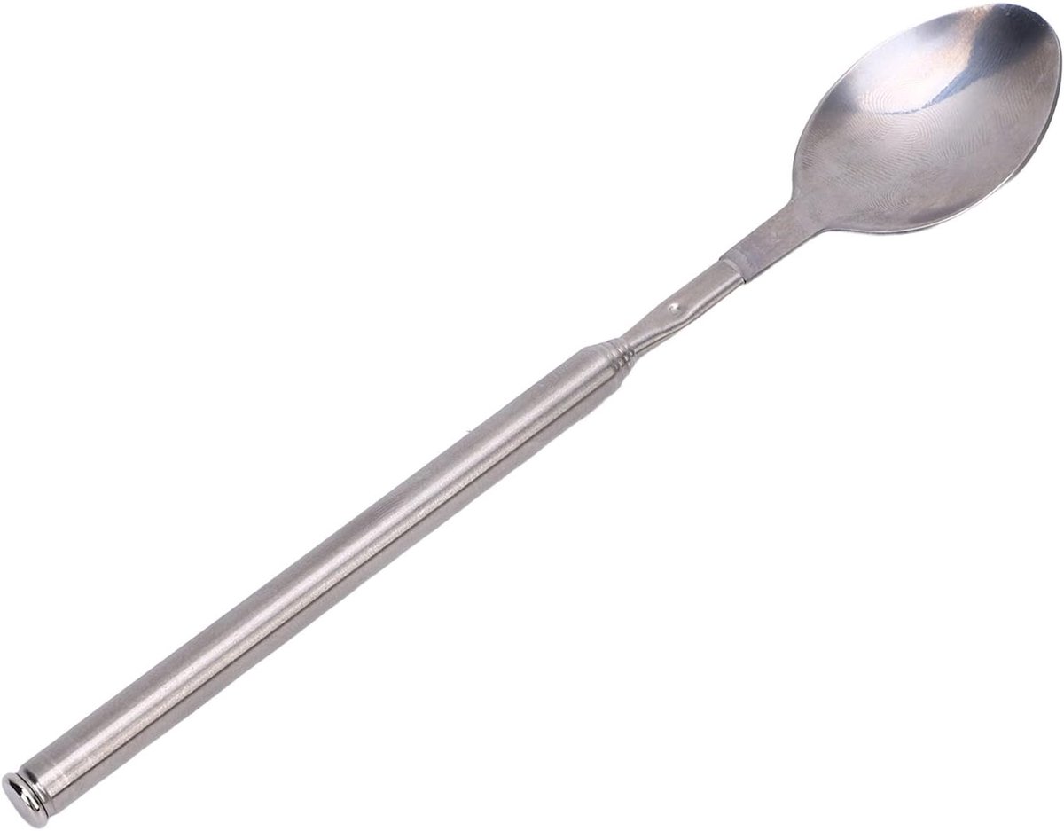 lepel, roestvrijstalen telescopische lepel, 20,5 cm tot 60 cm eetlepels ergonomisch ontwerp multifunctionele diner intrekbare lepel voor barbecue