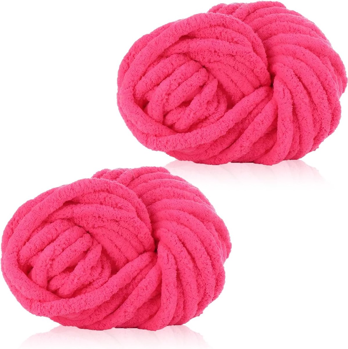 breiwol 250 g × 2, chenille-garen voor haken en breien, grof garen om te haken, dikke wol voor deken, kussen, huisdierbedden, tassen, hoeden, sjaals