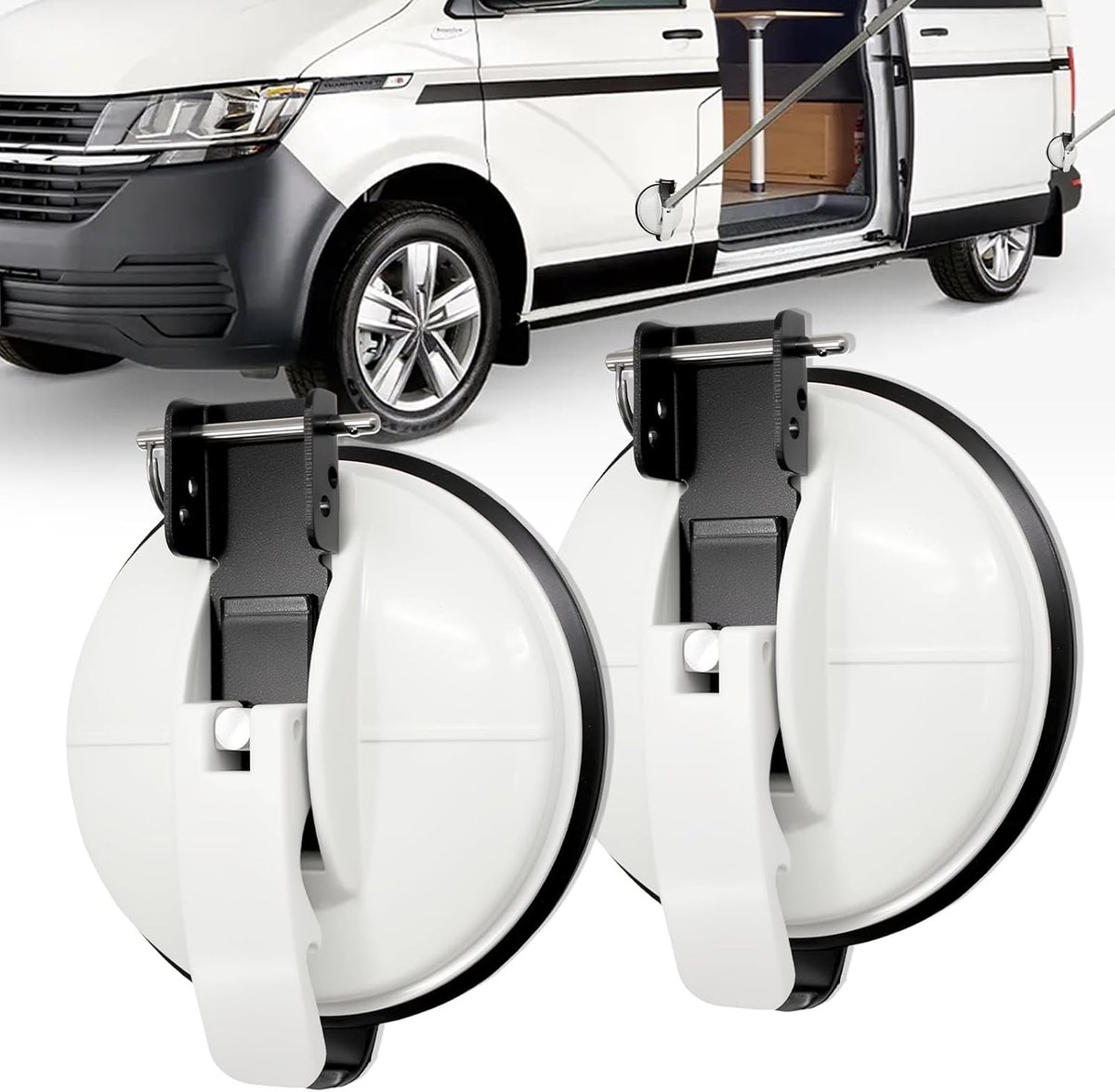 2 stuks luifelhouder, houder voor luifelpoten voor Thule, Fiamma en Dometic luifels, geschikt voor VW T5/T6, Mercedes Marco Polo, Ford Transit en FIAT Ducato campers (wit)