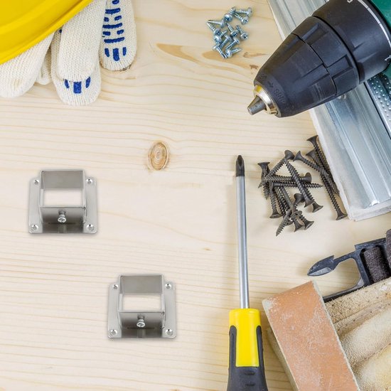 8 stuks schroefhulzen voor 25 x 25 mm vierkante houten paaldragers opschroeven bodemplaat anker voor hek-, terras- en leuningsteunen — afbeelding 3