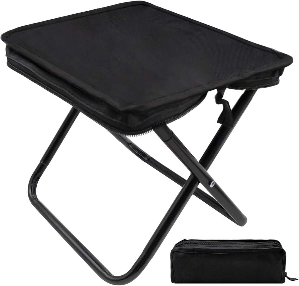 kruk, opvouwbaar, 28,5 x 24,5 x 26,5 cm, draagbare campingstoel, opvouwbaar, lichte kruk inklapbaar voor vissen, wandelen, picknicken, buiten