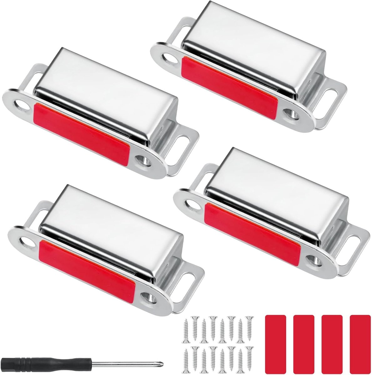 Ainiv 4 stuks magneetsluiters, deurmagneten voor kastdeuren, magneetsluiters met spijkers, roestvrijstalen laden - ShopVlot