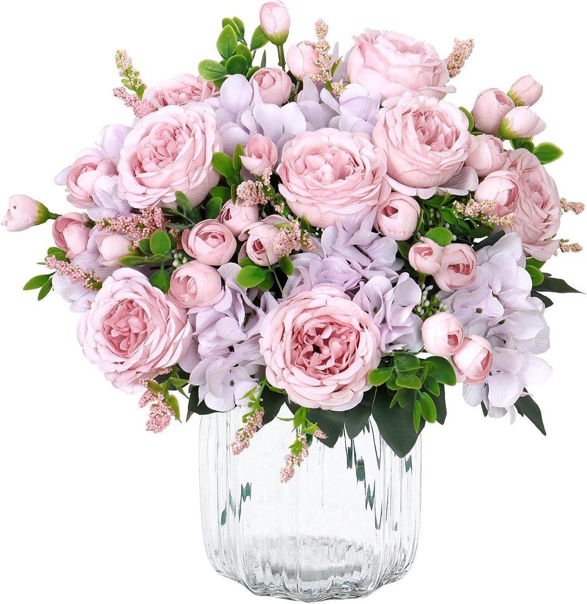 Kunstbloemen zijde pioen kunstbloemen voor decoratie rozen boeket echte touch zijden bloemen kunstbloemen voor vaas bruiloft feest middelpunt woondecoratie (roze-paars)