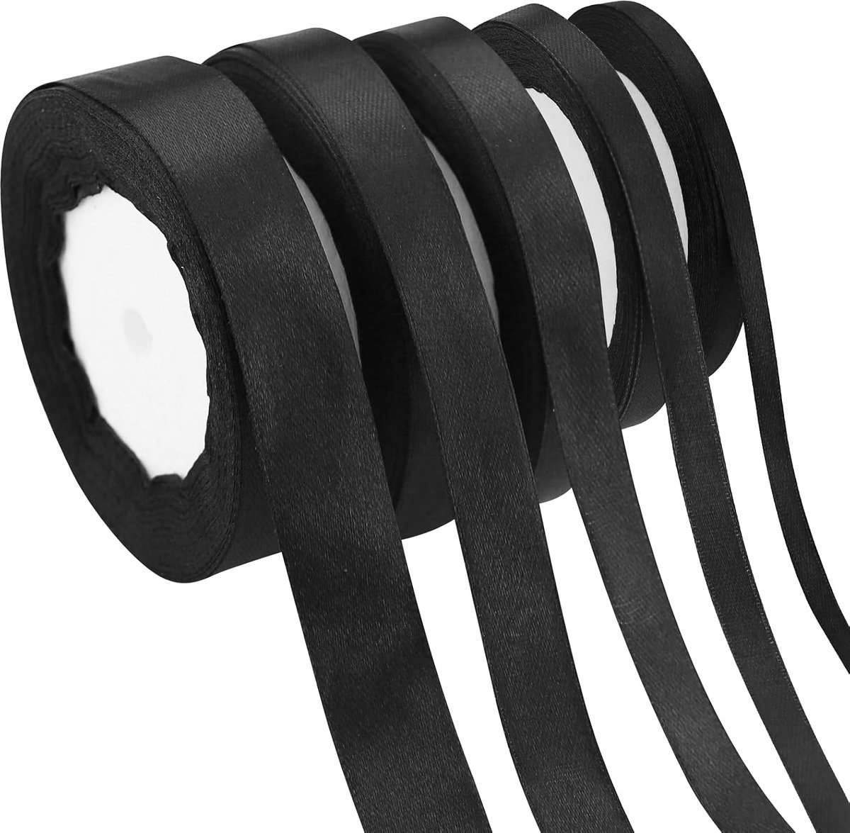 110 m cadeaulint zwart, satijnen lint, 6/10/12/15/20 mm, lint zwarte stof, cadeaulint voor doop, verjaardag, decoratie, geschenkverpakking