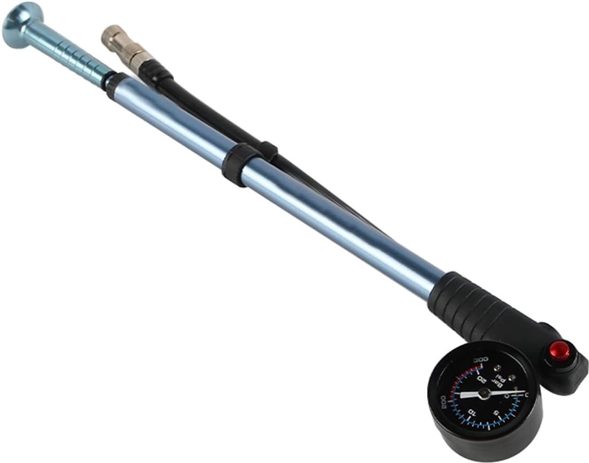 300 PSI hogedruk schokdemperpomp met manometer Draagbare mini-luchtpomp voor achtervering Motorfiets Fietsbanden Universeel ventiel