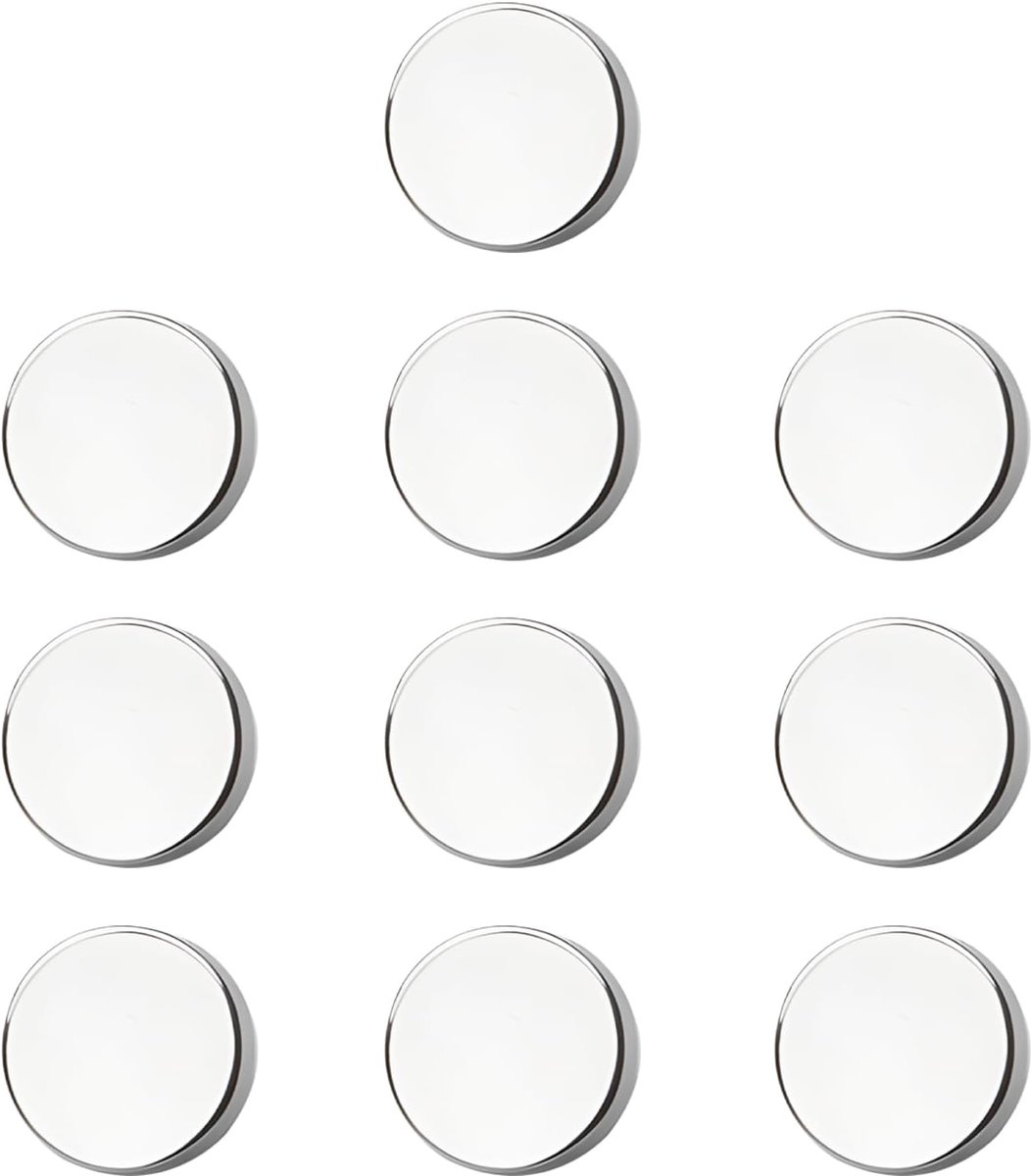 10 stuks metalen knoppen, platte knoppen, ronde knoppen voor het naaien, glad, geschikt voor denim pakken, mantels, jurken, jassen, kostuumjasjes (zilver, 20mm)