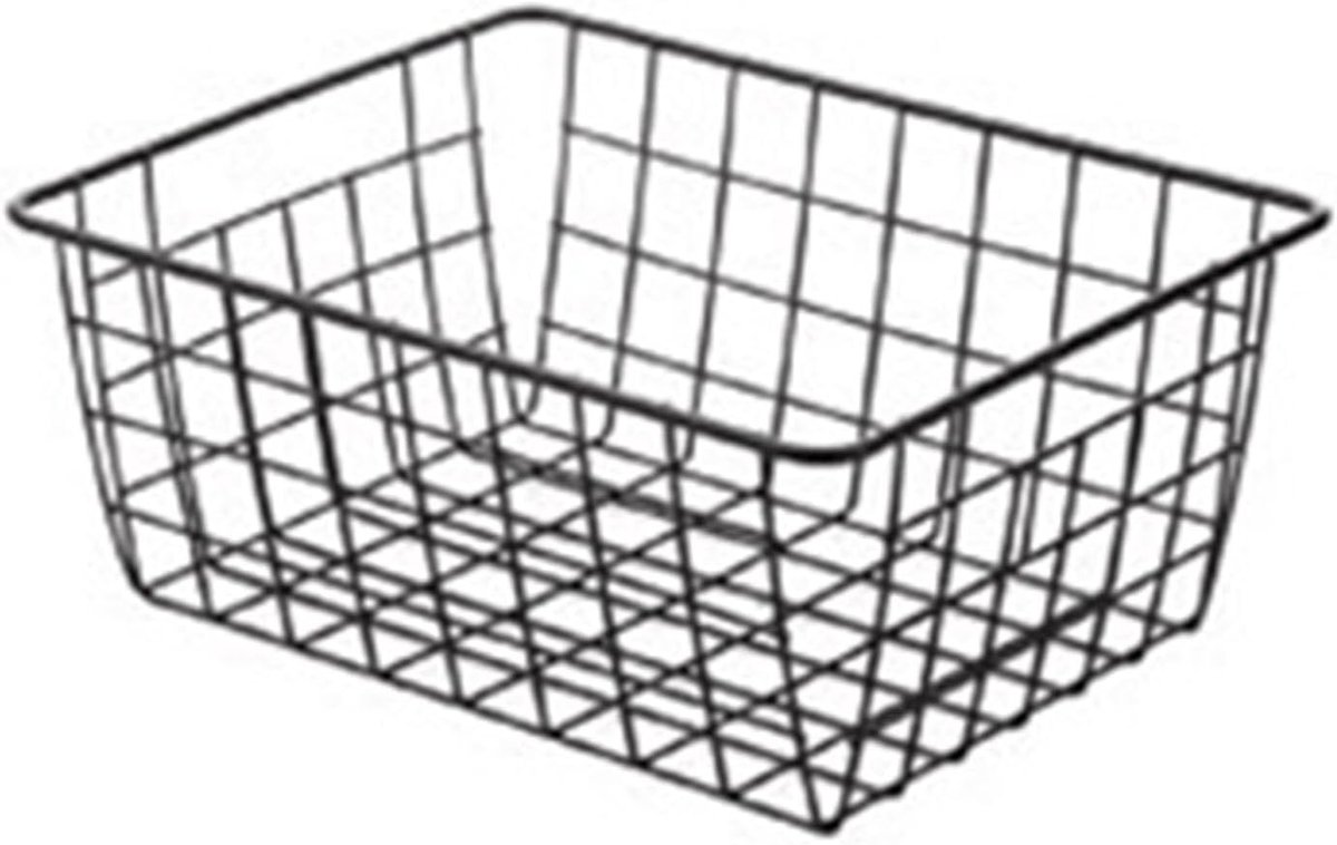 holle ademende grote multifunctionele ijzeren opbergmand voor ondergoed, snacks, fruit, speelgoed, zwart, metalen opbergmand, 40 x 30 x 25 cm