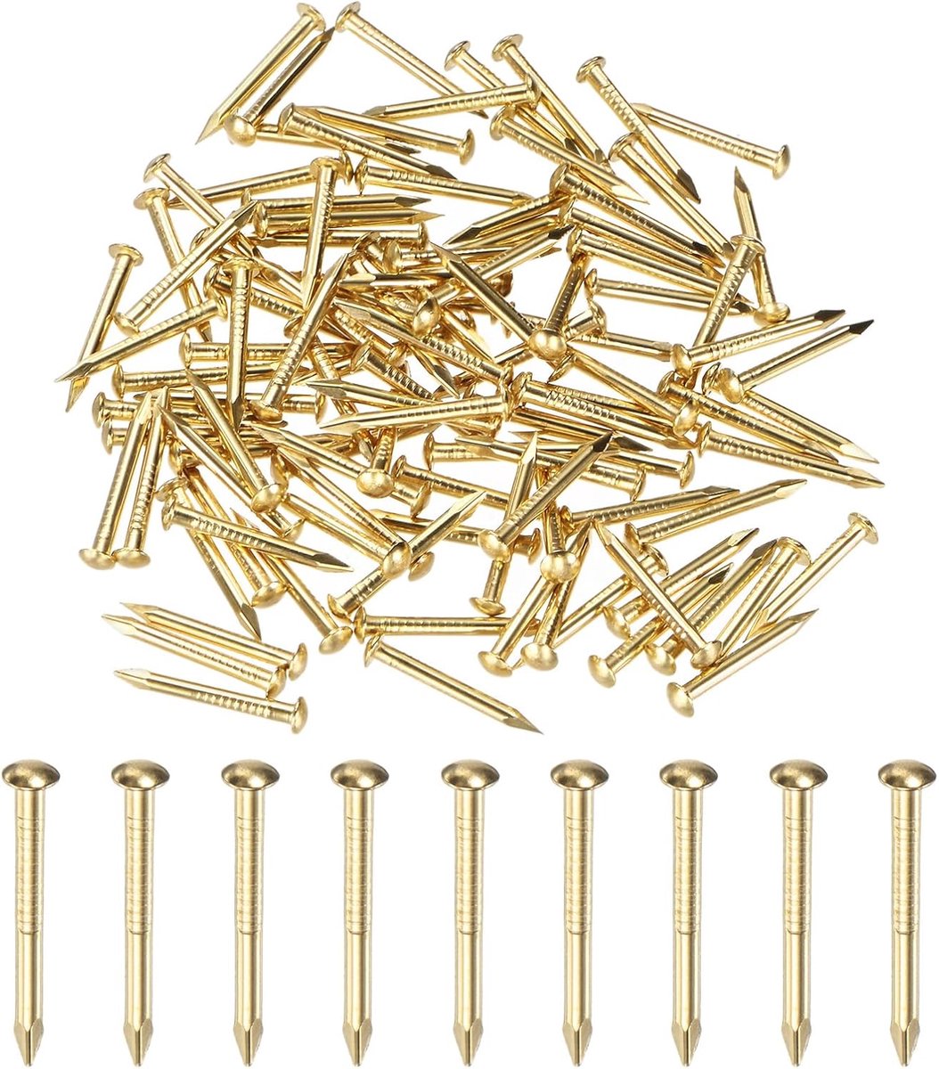 Nagels, 1,5 mm x 15 mm messing, precisie-MIni-nagels, hardware, ronde kop voor houten/doe-het-zelf ambachten decoratief/huishoudelijke accessoires/foto-opknoping