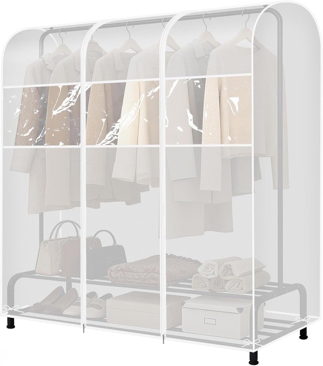 hoes voor kledingrek met 2 duurzame ritsen - Waterdicht en stofwerend - M (150 x 50 x 150 cm)