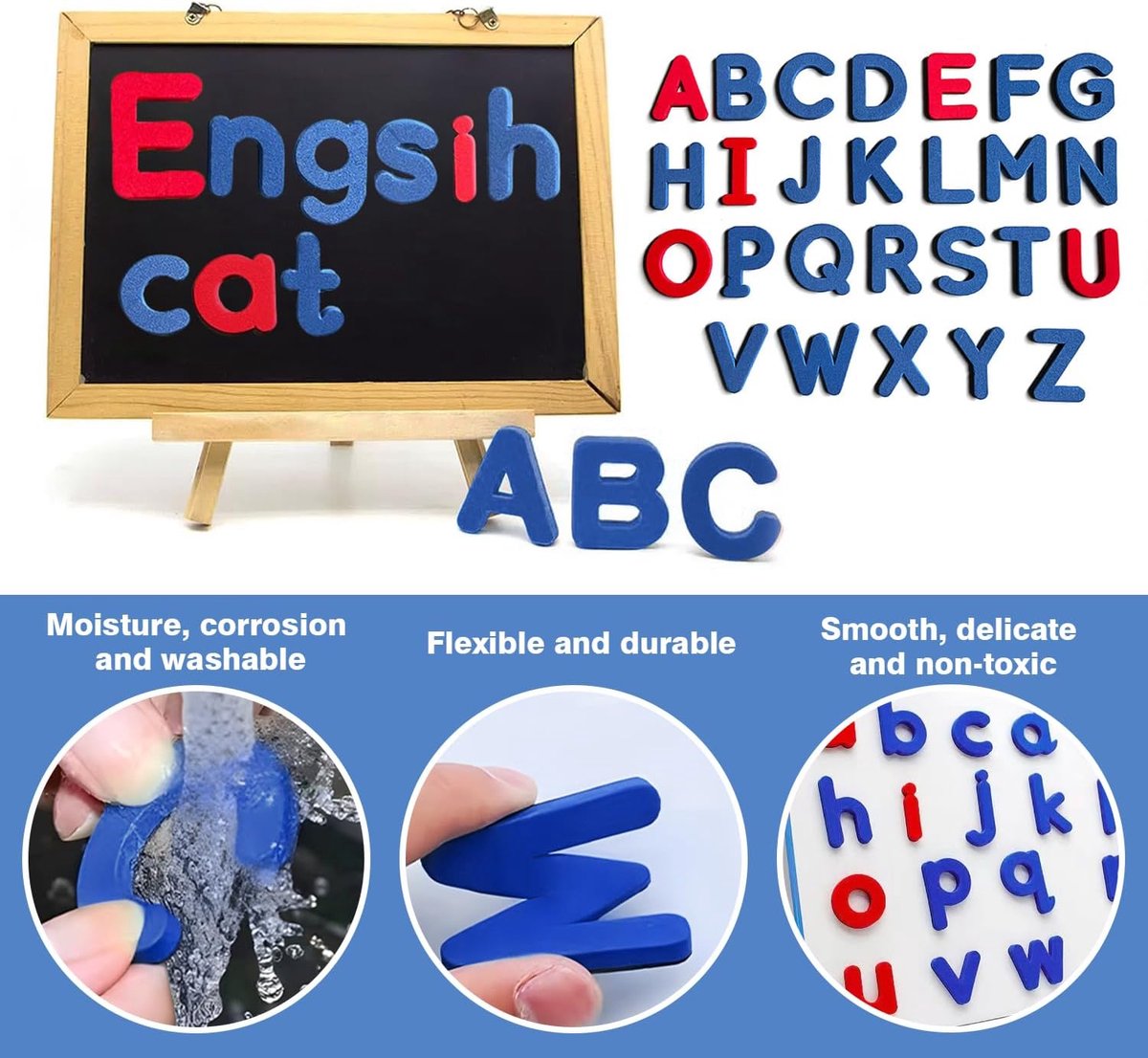 Magnetische alfabet-cijfers, magnetische letters en cijfers, ABC, educatief speelgoed voor kinderen