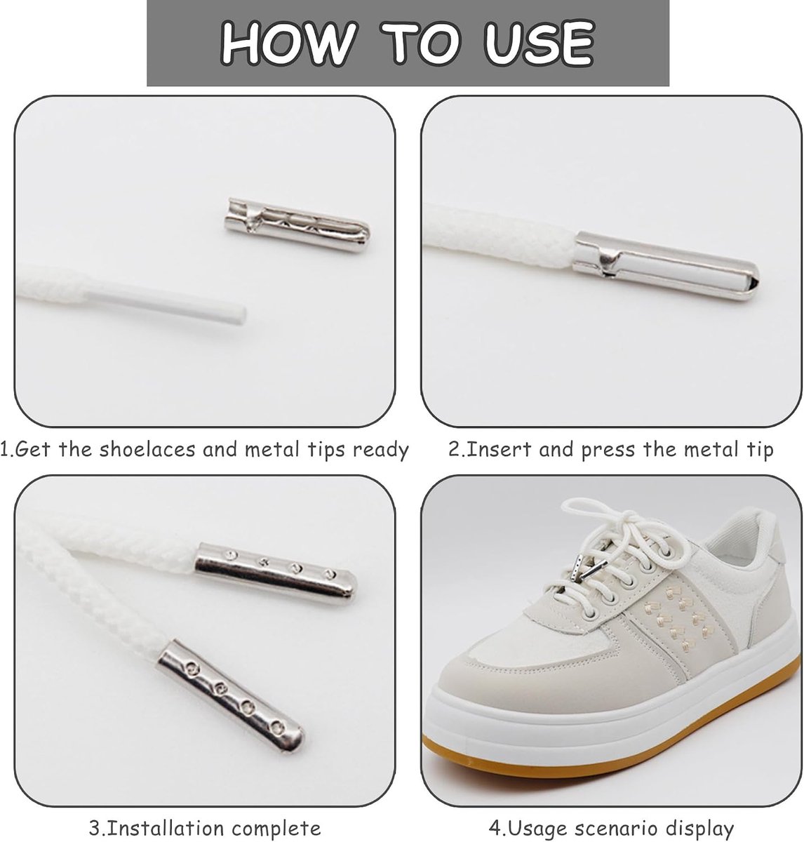 50 stuks eindkappen metalen kop aglets kant kabelsluiting kabelsluiting vervanging DIY reparaties vervanging gesp hoodies schoenen gymschoenen broeken