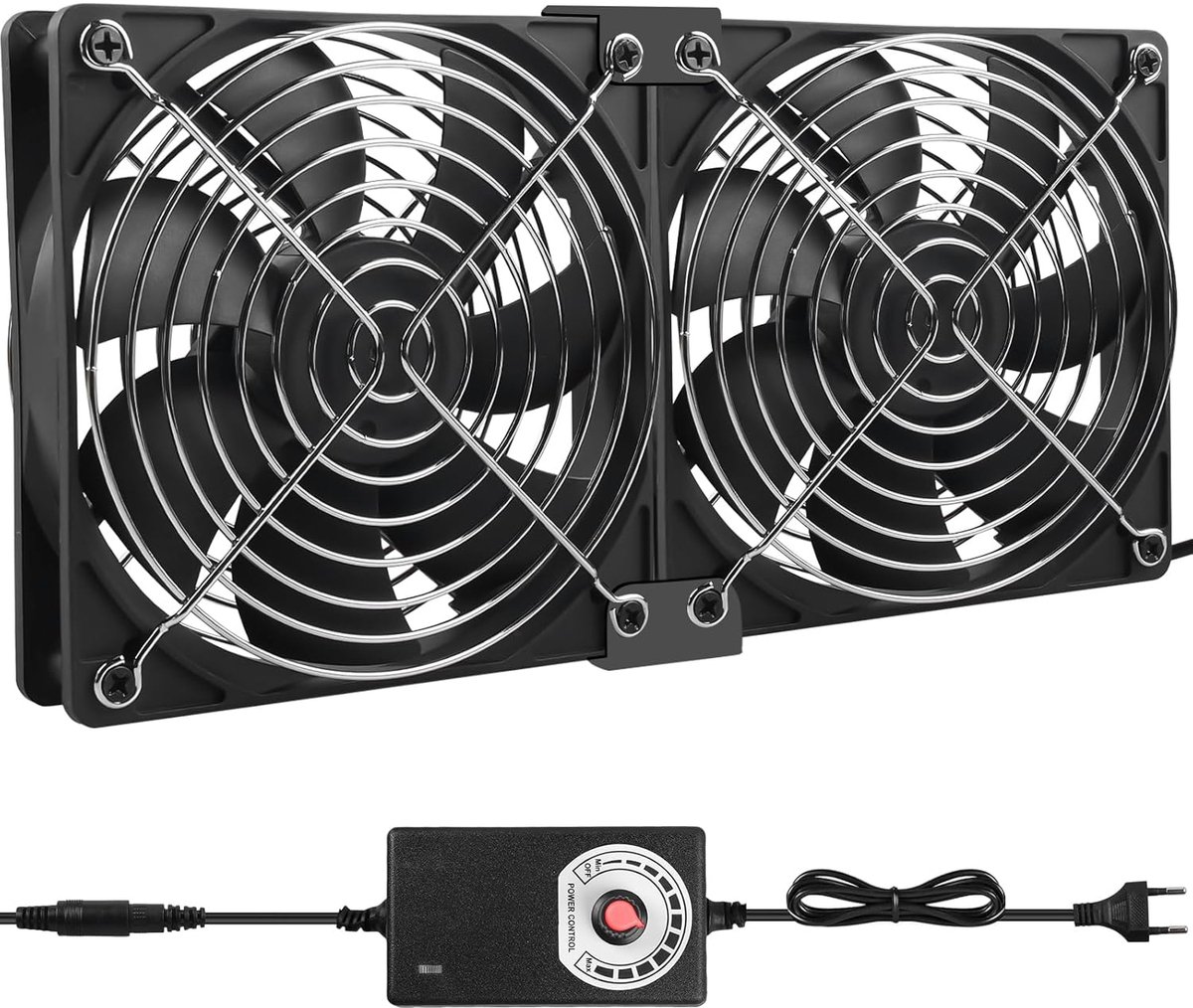 2 x 120 mm ventilator 12 V pc-ventilator met toerentalregeling AC 100-240 V ventilator dubbele kogellagers ventilator axiale ventilator stille ventilator voor PC laptop tv radio