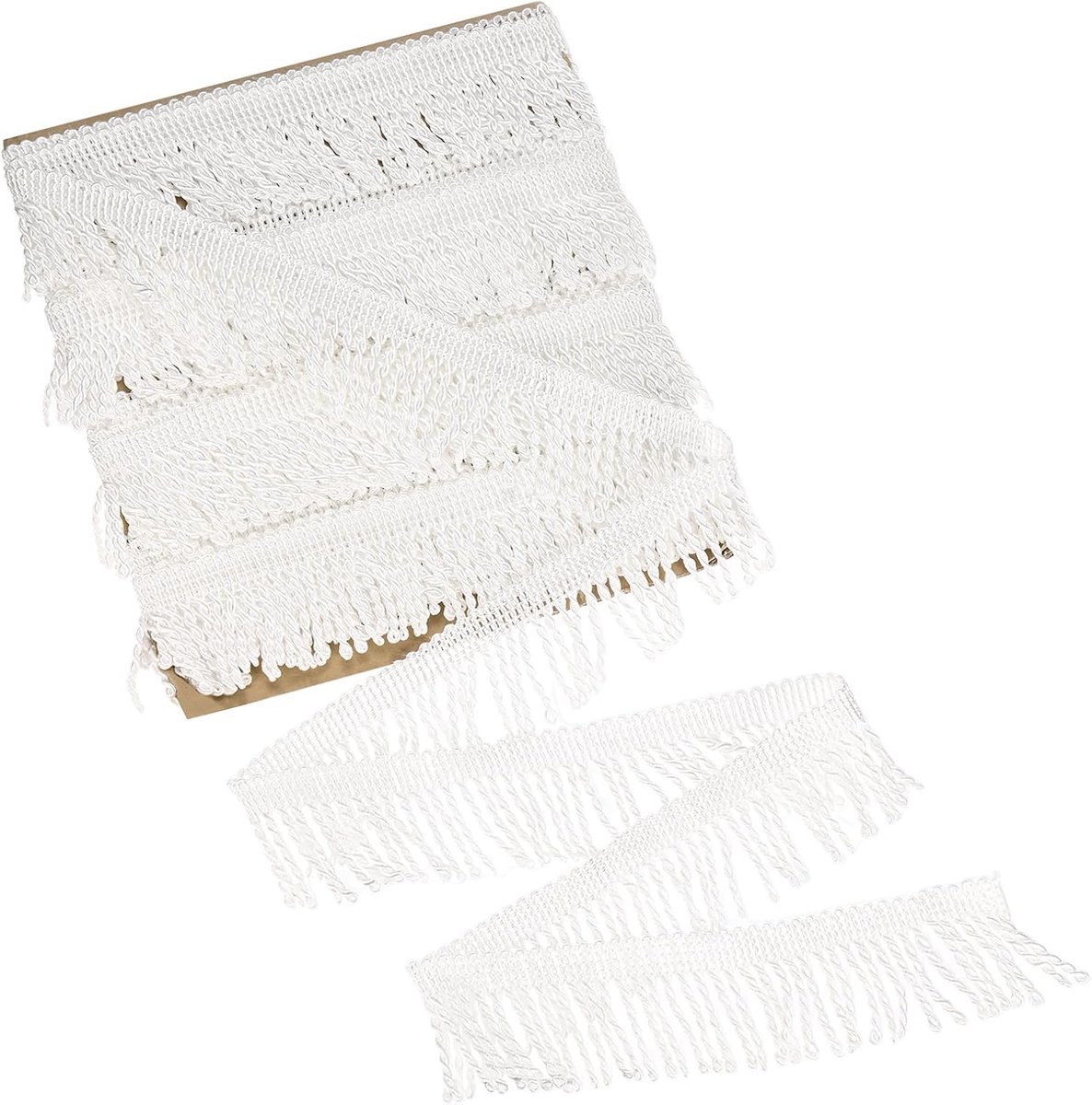METERXITY 10 meter gordijn franjes franjes trim, 5,6 cm breed polyester franje boho kant naaien franje trimmen kwastje franje trim voor tassen/doe-het-zelf decoratie/rok/bank/kleding [wit]