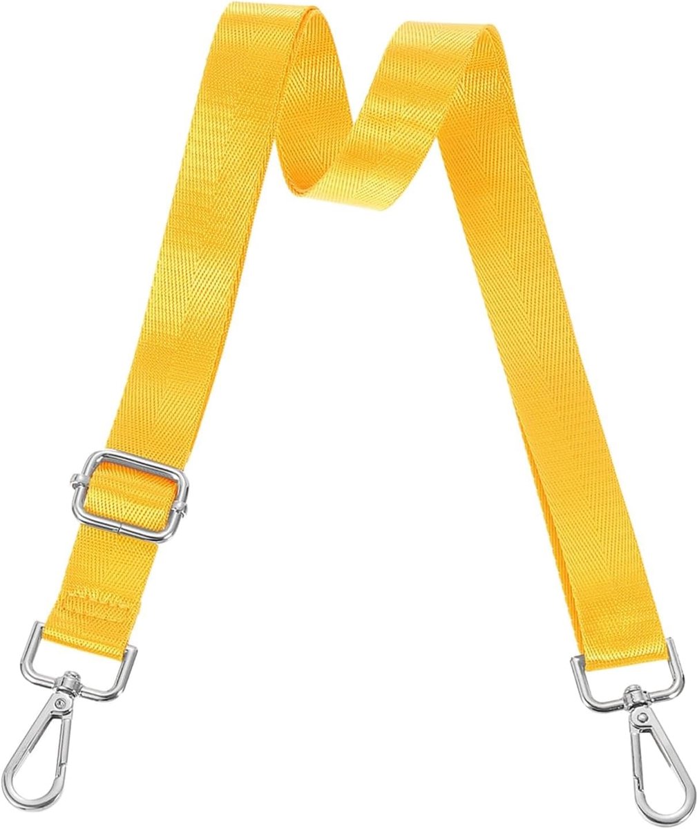 2 stuks tasriem, geel, 2,5 cm breed, draagriemtas voor dames en heren, verstelbare lengte 75-135 cm, schouderriem voor tassen, schoudertassen, handtassen, enz