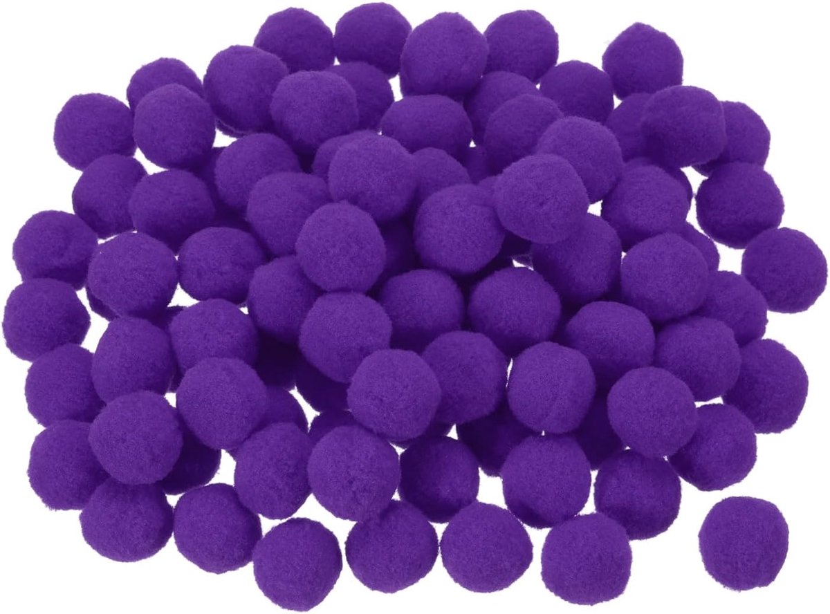 100 stuks vilten vilten ballen, 2 cm, 20 mm, donkerpaars, voor knutselprojecten thuis