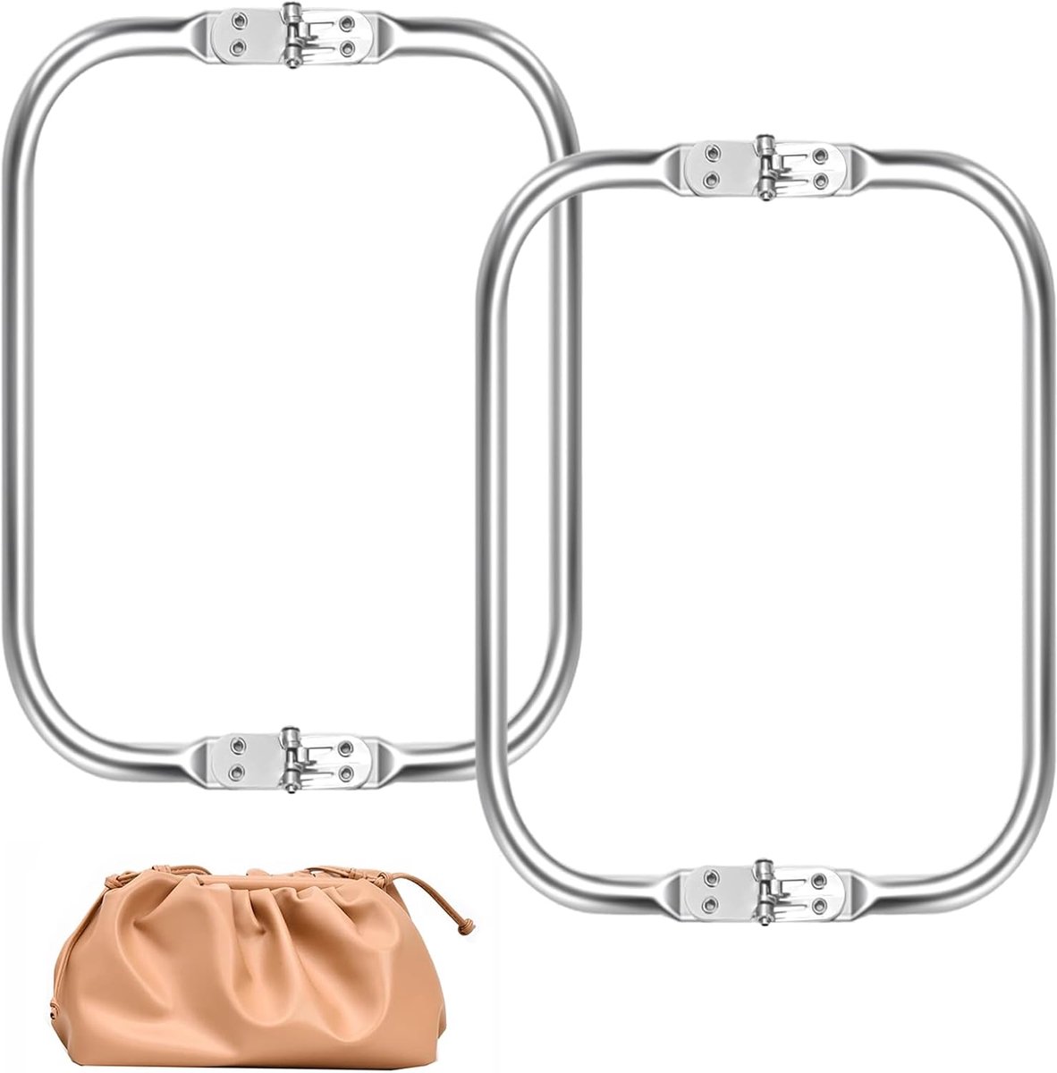 2 stuks binnenframe van aluminium, sluiting voor tas, U-frame, handtas, metalen frame, handtas, sluiting, metalen frame voor tas (25 x 9 cm)